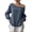 Dark Blue, variant on Womens Long Sleeve Off Shoulder Sweatshirt Soft Pullover Tops Slouchy Sweatshirts Casual Solid Shirts (Grey, S)