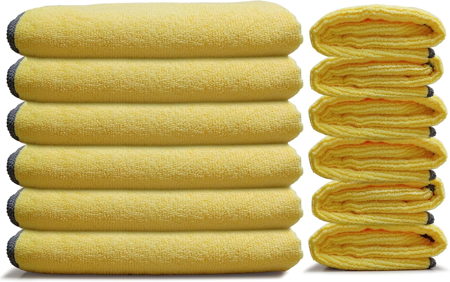 EvaClean Premium Microfiber Cleaning Cloths, 12 Count, Yellow