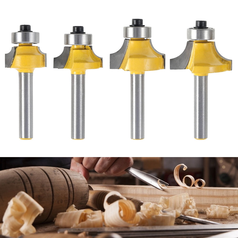 4PC 1/4 Shank 1/8 Radius Round Over Router Bit Milling Cutter Woodworking 