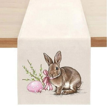 

Easter Concise Style Bunny printing Table Runner Table Flag Home Party Decorative Tablecloth Table Runners For Wedding