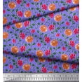 thumbnail image 2 of Soimoi Poly Georgette Fabric Leaves & Dahlia Floral Printed Fabric 1 Yard 42 Inch Wide, 2 of 3