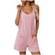 thumbnail image 1 of Camisetas Cortas para las Mujeres sin Mangas Cuello Redondo Sólido con Bolsillos, Casual una Pieza Romper Poliéster, 1 of 1