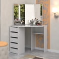 thumbnail image 5 of Roomsmart Corner Makeup Vanity Desk with 3 Mirrors and 5 Drawers, 5 of 7
