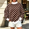 thumbnail image 4 of Levmjia Women's Polka Dot Sweater Winter Long Sleeve Mock Neck Pullover Casual Loose Fit Top for Women, 4 of 8