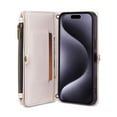 thumbnail image 3 of Crossbody Wallet Case for iPhone 14 Pro, with RFID Blocking Card Holder, PU Leather Zipper Wallet Detachable Magnetic Phone Case,Shockproof Protective Cover with pocket Credit Card Slots,White, 3 of 12