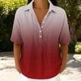 thumbnail image 2 of Cotton Linen Tops for Women - 2026 Summer Gauze Shirts Button Down V Neck Half Sleeve Blouses Dressy Casual Clothes, 2 of 8