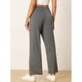 thumbnail image 4 of DARING DIVA Women's Flowy Cotton Wide Leg Lounge Pants L Gray and Black, 4 of 7