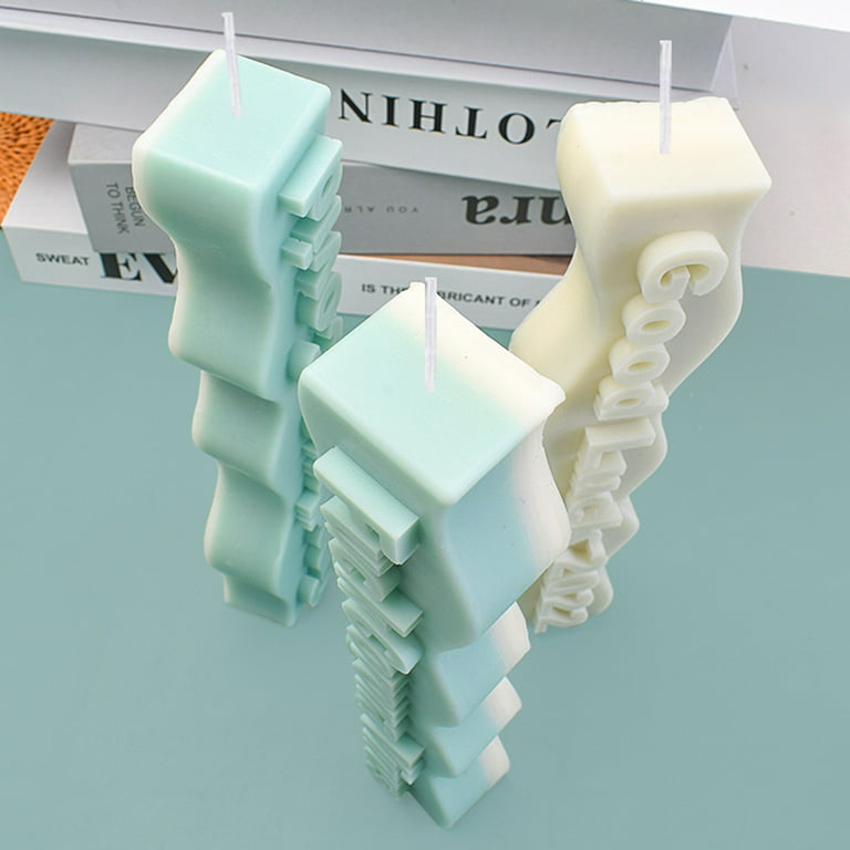 TOPYS Wave Alphabet Letter Pillar Silicone Candle Molds, DIY