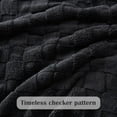 thumbnail image 3 of Super Soft Throw Blanket Black Premium Silky Flannel Fleece 3D Checkered Lightweight Bed Blanket All Season Use (Black Checkered, Throw(50"x70")), 3 of 8