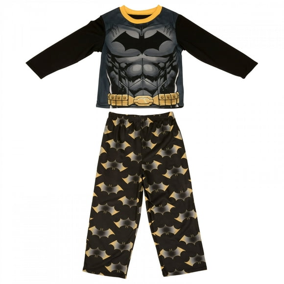 DC Comics Batman Costume Cosplay Long Sleeve 2-Piece Pajama Set-Size 6