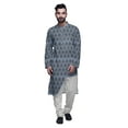 thumbnail image 1 of Atasi Kurta Pyjama Asymétrique Décontracté Imprimé pour Hommes Ensemble de Kurta Long de Designer, 1 of 4