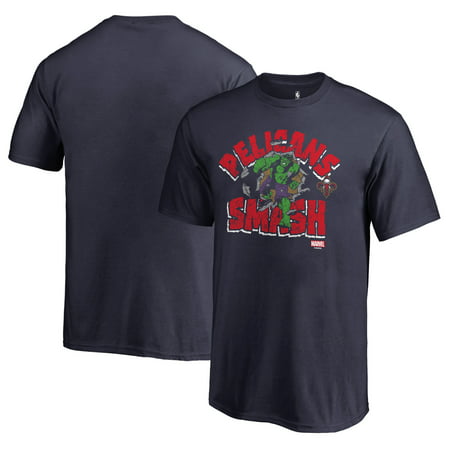 New Orleans Pelicans Fanatics Branded Youth Marvel Hulk Smash T-Shirt - Navy