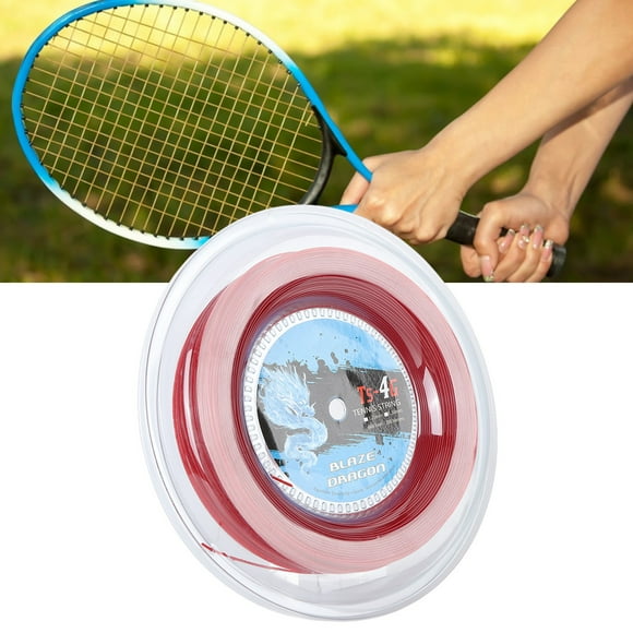 Tennis String Reel, 200M 656.2ft 1.25mm 1.3mm Racket String Reel Tennis Racket String Tennis Racquet String 200M Reel Black Red, For Gym Sport Outdoor