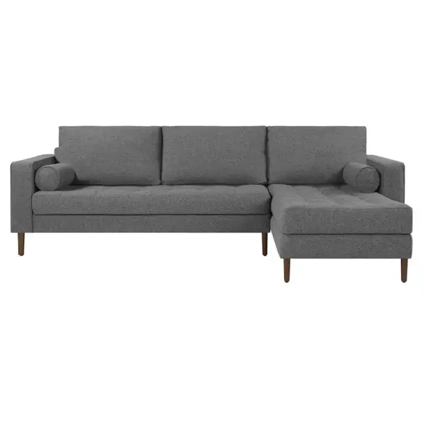 Sala esquinera derecha 4 cuerpos Landero Estilo Retro Color Gris oscuro Gaia Herbs Landero