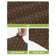 thumbnail image 4 of Dark Brown Rattan Bar Stool Covers Set of 4, Vintage Abstract Wicker Texture Stretch Washable Bar Chair Covers with Backs, Removable Pub Counter Height Chair Cover for Kitchen Dining Room Cafe, 4 of 7