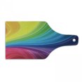 thumbnail image 1 of Abstract Cutting Board, Abstract Smooth Rainbow Inspired Curvy Lines Pattern Spiral Wavy Soft Spray Art, Tempered Glass Cutting and Serving Board, Wine Bottle Shape, Multicolor, by Ambesonne, 1 of 1