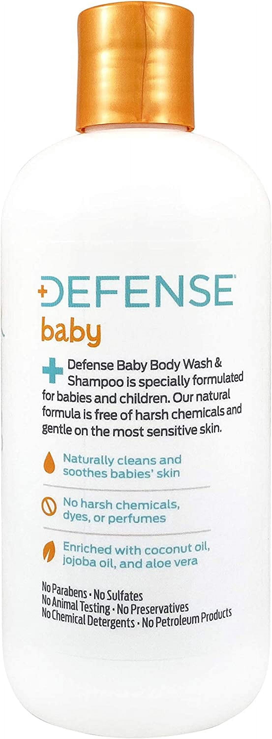 Defense Soap Baby Shampoo and Body Wash with Tea Tree Oil, Coconut Oil, Eucalyptus, Olive Oil & Aloe, 12 Fl Oz (Pack of 2)