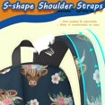 thumbnail image 5 of Highland Cow and Flower Print 17" School Backpacks for Teens,Waterproof Oxford Fabric,S-Shape Padded Straps for School,Travel,Hiking,Camping, 5 of 6