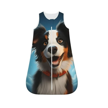 

Fotbe Playful Smile Cute Dog Pattern Sleep Sack - Baby Wearable Blanket with Zipper Extra Soft Cotton Sleeveless Sleeping Bag for Infants-X-Large