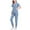 Blue, variant on Women Scrub Set Stretch Solid Color LooseAnkle Cuff Pants Pocket Caregiver Short Sleeve V-Neck Blouses Nursing Uniform Set Nurse Workwear with 10 Pockets, Unwrinkled Scrubs for Women
