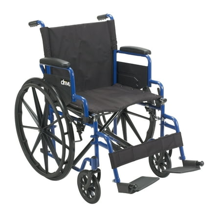 Drive Medical Blue Streak Wheelchair with Flip Back Desk Arms, Steel Frame