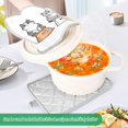 thumbnail image 3 of Yayeee Pot Holders Kitchen Heat Resistant with Pocket 7"x9.8" Cotton Oven Cooking Hot Pads, Gray Cute Chubby Cat, 3 of 7