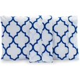 thumbnail image 3 of Mocassi Pattern Printed Pillowcases 2-Piece Set Egyptian Quality 1500 Thread Count Timeless Classic Designs Soft and Smooth Weave, Wrinkle Resistant, Quatrefoil Queen Pillowcase, Royal Blue, 3 of 5