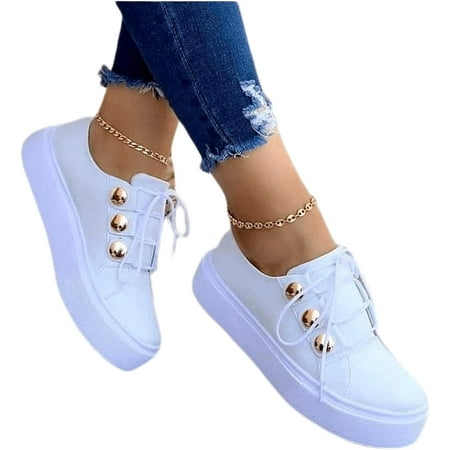 Sneakers For Women Slip On Walking Leather Sneakers Casual Fashion Lightweight Comfortable Flat Shoes Loafers