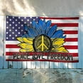 thumbnail image 3 of Flagwix Peace, Love, Freedom Hippie Sunflower Ukraine America Flag THH3783GFv1 - 3x5 ft., No Flag Pole Rings, 3 of 6