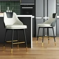 thumbnail image 5 of Counter Height Bar Stools with Full Back, 25 Inch Swivel Bar Stools Set of 2, Ergonomic Backrest and Metal Footrest, Modern Bar Stools for Kitchen Counter, Island, Dining Room, 5 of 8