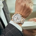 thumbnail image 3 of Business Men Watches (Chronograph/Waterproof/Luminous/Calendar/24 Hours) Big Face Stainless Steel Band Watches for Men, 3 of 6