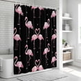 thumbnail image 6 of Pink Flamingo Bathroom Shower Curtains with 12 Hooks Polyester Waterproof Shower Curtain for Stalls and Bathtubs Summer Tropical Animals Black Decorative Bathroom Privacy Curtain 36x78 Inches, 6 of 9