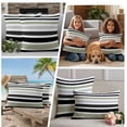 thumbnail image 5 of Sage Green Black Stripe Outdoor Waterproof Pillow Covers, Modern Abstract Coarse Striped Decorative Square Throw Pillowcase Sofa Cushion Sham for Patio/Couch/Chair, 16"x16" 2 Pack, 5 of 8