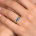 thumbnail image 4 of Gem Stone King 18K Yellow Gold Plated Silver Persian Blue Moissanite Engagement Ring for Women | 0.96 Cttw | Round 5MM | Gemstone Birthstone | Size 5, 4 of 6