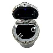 TrexNYC Car Ashtray Exclusive Bling with Blue LED Light and Portable Ashtray Design - Ideal for Car, Home, and Office, 2-Packs