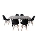 thumbnail image 1 of CASA FERRO Mesa de comedor 6 personas , superficie de MDF tipo nogal - Blanco y MDF color Nogal. (CON 6 SILLAS EAMES NEGRAS) CASA FERRO Mesa de Comedor estilo Industrial, 1 of 6