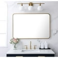 thumbnail image 2 of Soft corner metal rectangular mirror 27x40 inch in Brass, 2 of 5