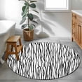 thumbnail image 3 of Small Round Rug 3Ft Washable Non-Slip, Black White Lines Circle Area Rugs for Living Room Bedroom, Retro Stripes Texture Minimalist Art Indoor Floor Mats Carpet Runner for Home Decor, 3 of 8