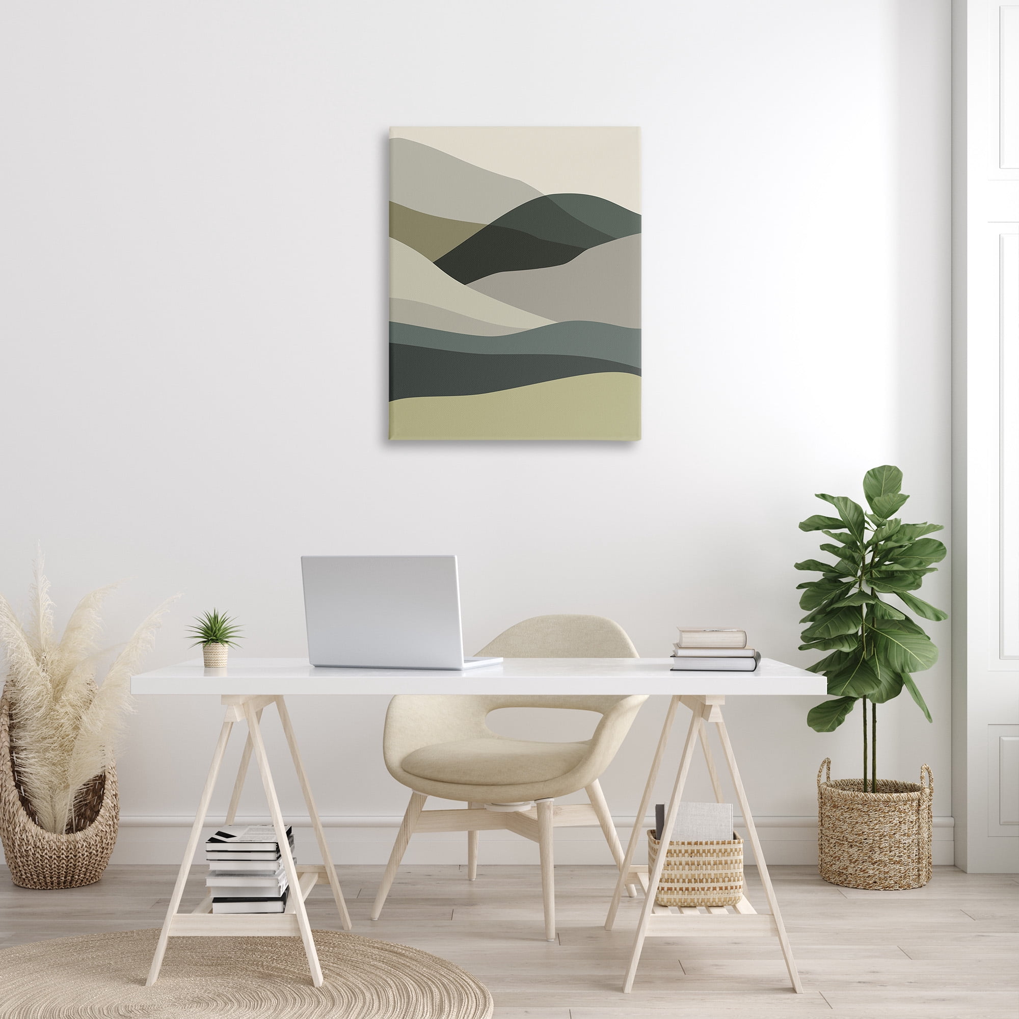 Stupell Industries Abstract Alternating Hills Landscape Painting Gallery Wrapped Canvas Art Print Wall Art, 30 x 40
