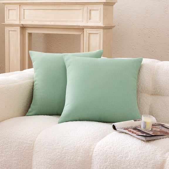 Sleep Zone 2 Pack 18"x18" Chevron Pillow Covers, Premium Linen-Look Fabric with Invisible Zipper, Ultra Soft Decorative Pillow Cases, Teal