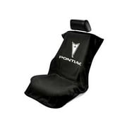 Seat Armour Front Car Seat Cover For Pontiac - Black Terry Cloth SA100PTCBE