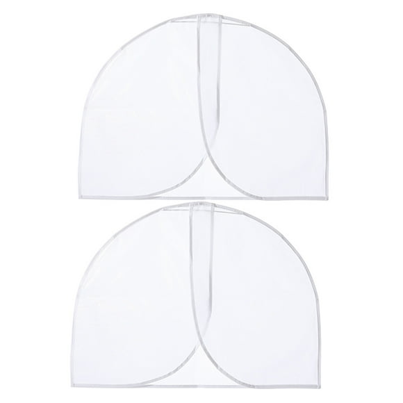 EeaseMX 2 fundas cortas antipolvo para ropa, translúcidas, de medio cuerpo, para colgar trajes.