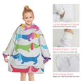 thumbnail image 6 of Colorful Funny Dachshund Blanket Hoodies for Kids 6-13YR Oversize Wearable Blanket Hoodies for Boys Girls Teens, 6 of 7