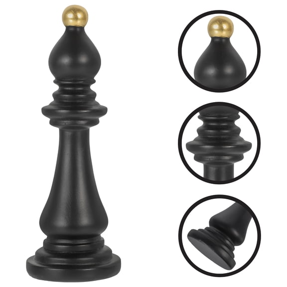 GOOHOCHY Black Resin Chess Set Decorative Piece for Desk or Shelf, Craft Home and Office