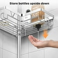 thumbnail image 6 of Corner Shower Organizer, Stainless Steel Tension Pole Corner Bathroom, No Drilling Required Adjustable Shower Shelf for Inside Showers, Silver, 6 of 17