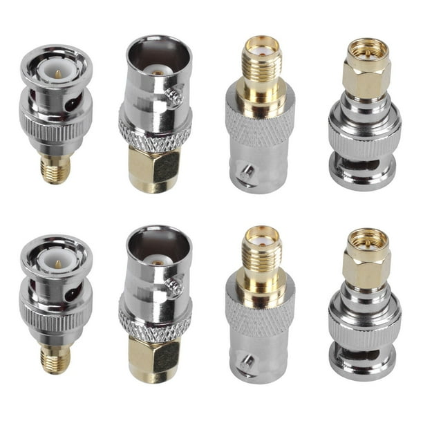 Kits SmA Una BNC Adaptador Coaxial RF Conector Hembra Coaxial Macho 12 Piezas