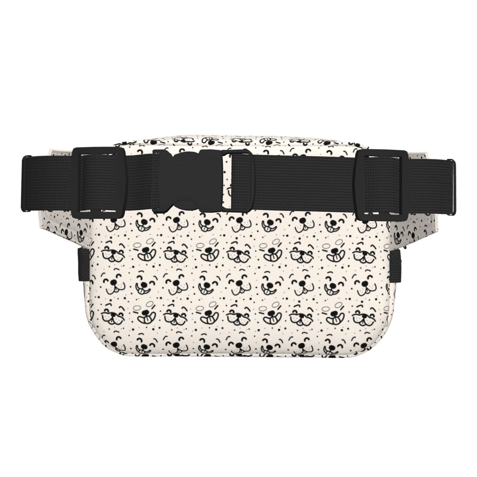 Picia DOGS FACE Print Square Double-Layer Waist Bag Mini Adjustable Waist Belt Bag Exercise Running Travel Hiking