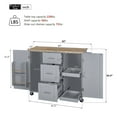 thumbnail image 5 of Aukfa Rolling Kitchen Island with Storage, Kitchen Cart W/3 Drawer & 2 Slide-Out Shelf,Gray, 5 of 8