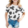 thumbnail image 3 of Coerni Kids Cow Print Shirt Boys & Girls Breathable Crewneck Short Sleeve Tees Colorful Cow Print Tops Casual Versatile Summer Outfit, 3 of 7