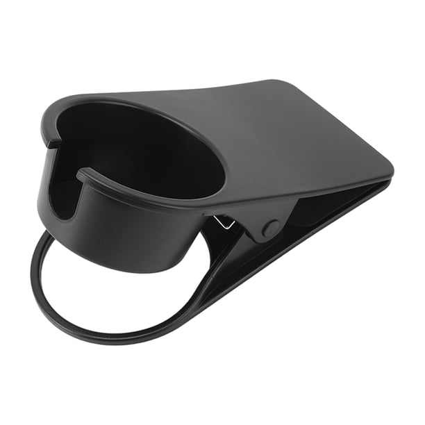 Portavasos con clip para escritorio, taza de vidrio lateral, abrazadera para botella, soporte de plástico para almacenamiento en el hogar y la Oficina, color negro